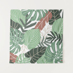 Summer tropical leaves seamless pattern tapestry