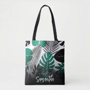 Summer Tropical Leaves Tote Bag
