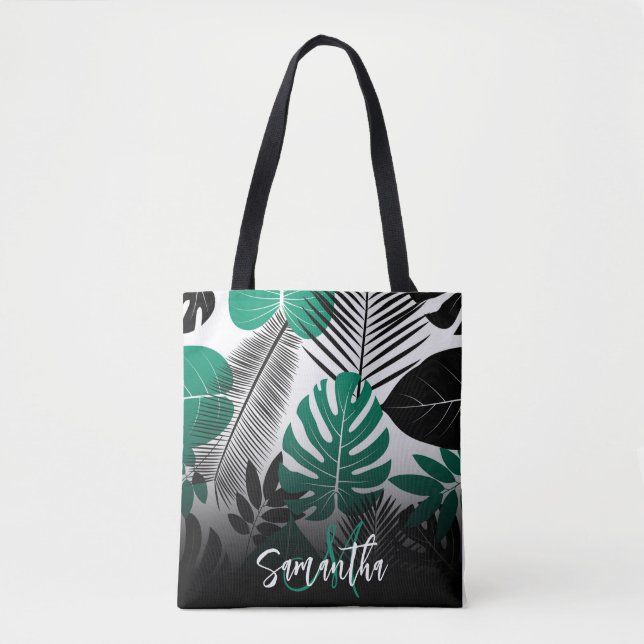 Summer Tropical Leaves Tote Bag (Front)