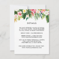 Summer Tropical Leaves Wedding Details Cards