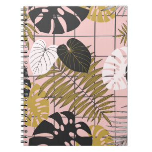 Summer tropical palm leaves pattern notebook