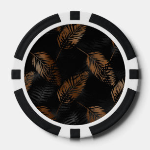 Summer Tropical Palm Leaves Pattern Poker Chips