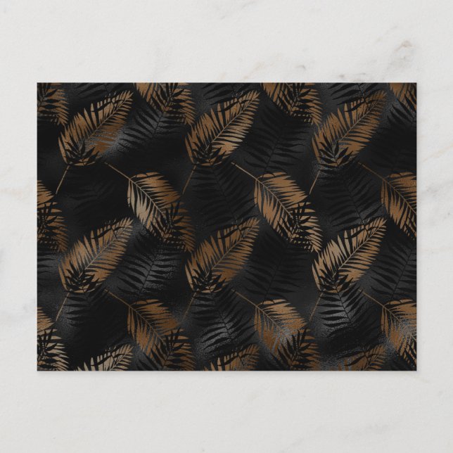 Summer Tropical Palm Leaves Pattern Postcard (Front)