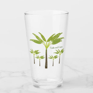 Summer Tropical Palm Tree Island Beach House Name Glass