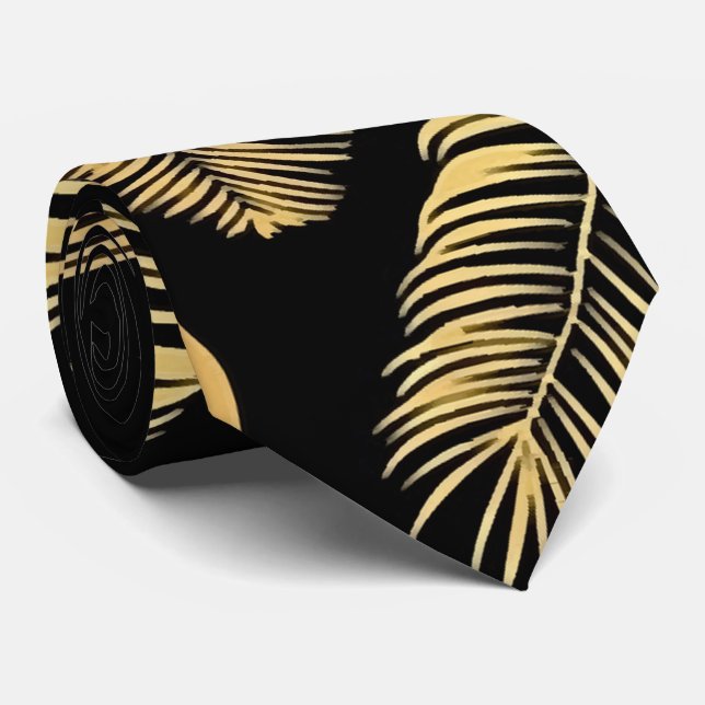 Summer tropical palm tree leaves seamless pattern  tie (Rolled)