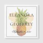 Summer Tropical Pineapple Coastal Wedding Date Magnet<br><div class="desc">Summer Tropical Pineapple Coastal Wedding Date Magnet - a fun gift for guests, or use it as a save the date! Easy to customise with your own details and colours. To personalise further, please click the "customise further" link and use the design tool to modify the design. If you need...</div>