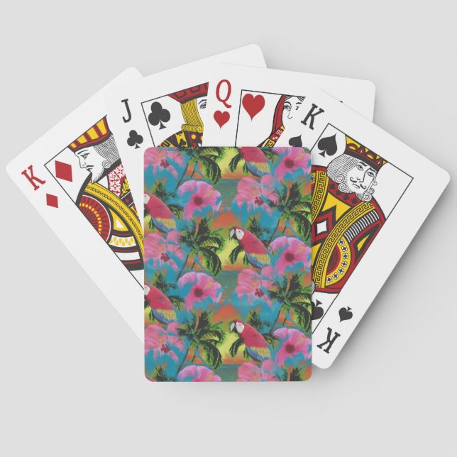 Summer Tropical Sunset Beach Playing Cards (Back)