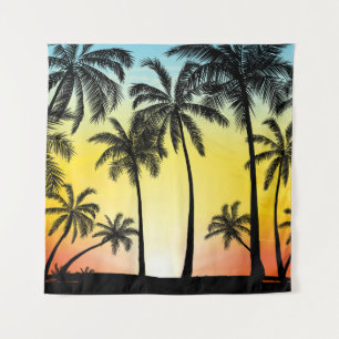 Summer tropical trees tapestry