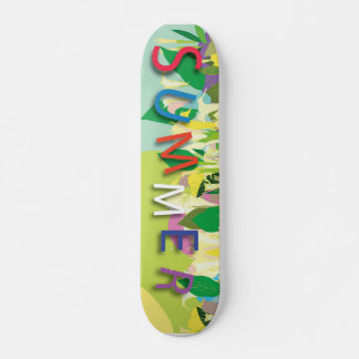 summer tropickal flowers skateboard