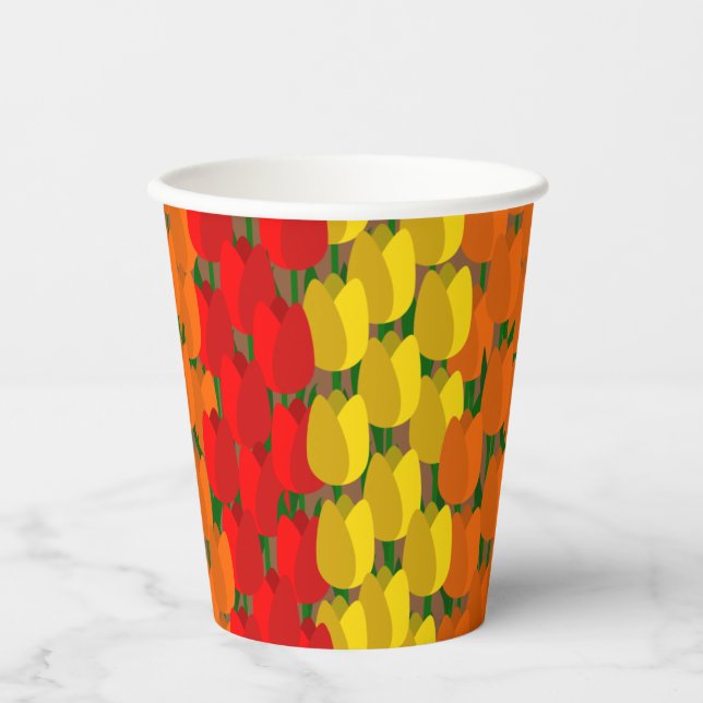 Summer Tulip Field Paper Cups (Front)