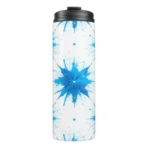 summer tumbler of fresh blue geometric splashes