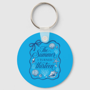 Summer Turned Thirn 13th Birthday Seashell Coastal Key Ring