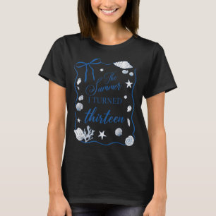 Summer Turned Thirn 13th Birthday Seashell Coastal T-Shirt