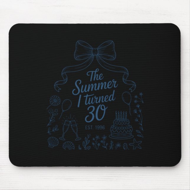 Summer Turned Thirty 30th Birthday Seashell Mouse Pad (Front)