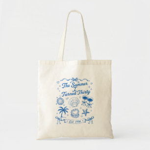 Summer Turning Thirty 30th Birthday Beach Seashell Tote Bag