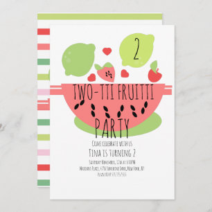 Summer Tutti Fruitti Tropical Salad Fruits Invitation