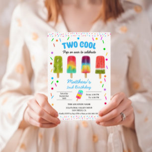 Summer Two Cool Popsicle 2nd Birthday Party Invitation