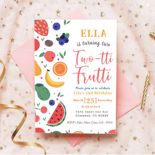 Summer Two-tti Fruitti 2nd Birthday Invitation