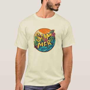 Summer Typographic Tropical Waves T-Shirt