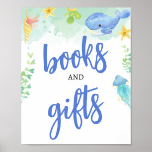 Summer Under the Sea Baby Shower Books & Gifts Poster