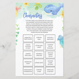 Summer Under the Sea Baby Shower Game Characters