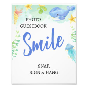 Summer Under the Sea Baby Shower Photo Guestbook Print