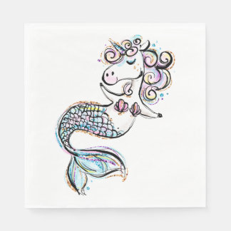 Summer Unicorn Mermaid Napkin