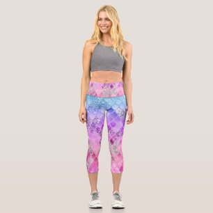 Summer Unicorn Mermaid Scales 1 Capri Leggings