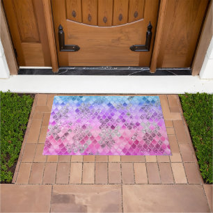 Summer Unicorn Mermaid Scales 1 Doormat