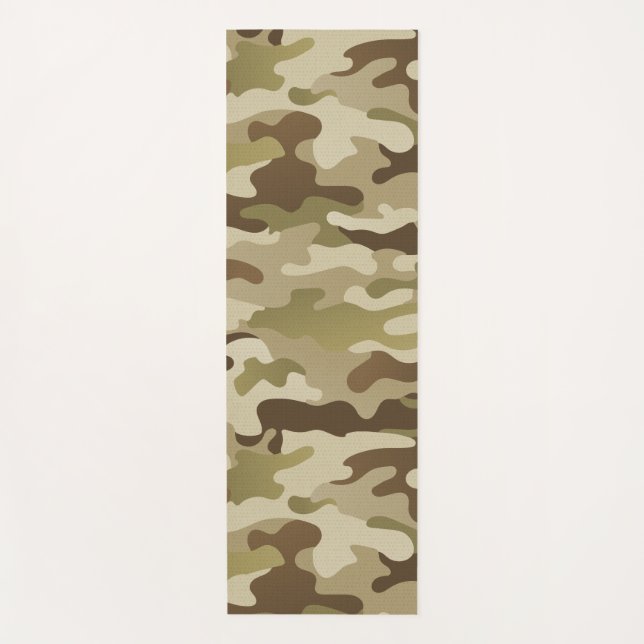 Summer Urban Camo Brown Green Tan Yoga Mat (Front)