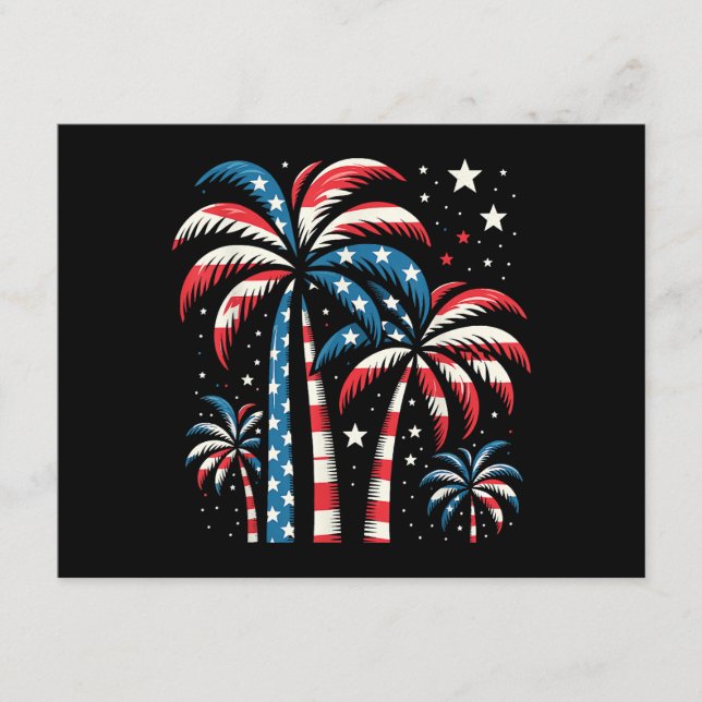 Summer USA Flag 4th of July Enclosure Card (Front)