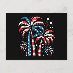 Summer USA Flag 4th of July Holiday Postcard
