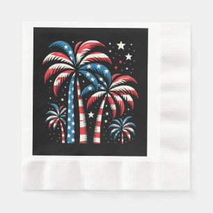 Summer USA Flag 4th of July Napkin