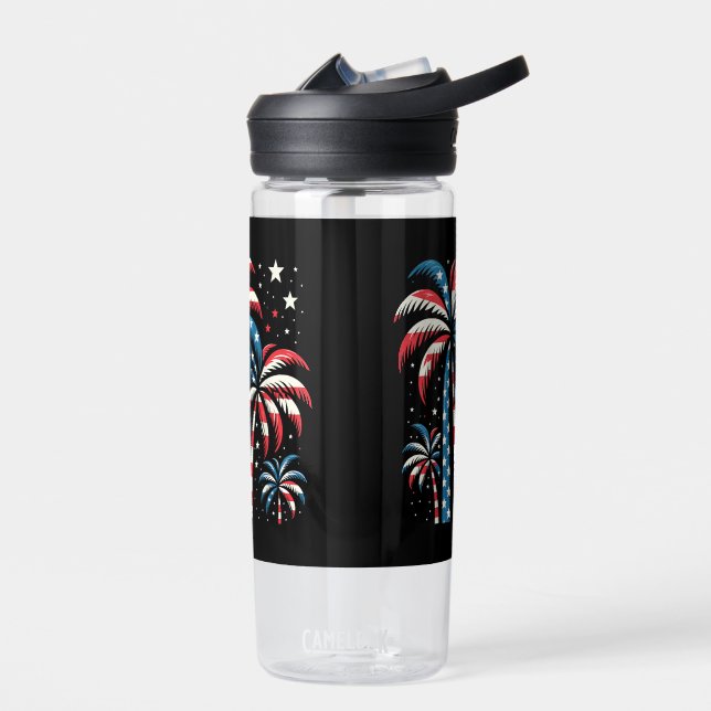 Summer USA Flag 4th of July Water Bottle (Left)