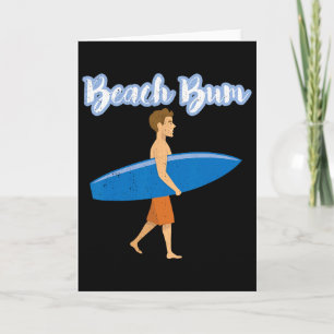 Summer Vacation Beach Bum Love Ocean Surfer Boy Su Card