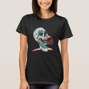 Summer Vacation Beach Skull Beach Sunny Halloween T-Shirt