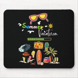 Summer vacation beach vibes palm trees tropical mouse pad