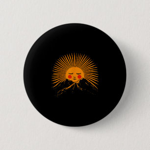 Summer vacation camp camping campfire sunshine 6 cm round badge