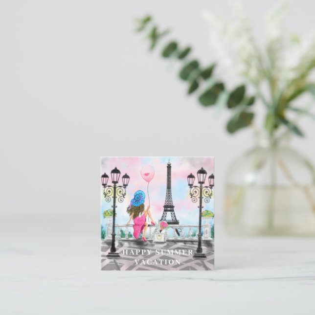 Summer Vacation Card Paris Eiffel Tower France (Standing Front)