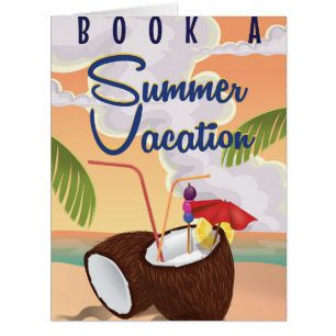 Summer Vacation Cartoon travel poster