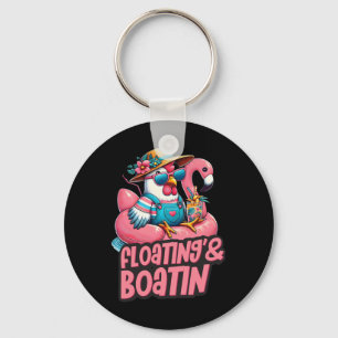 Summer Vacation Chicken Floating Boating Summer Vi Key Ring