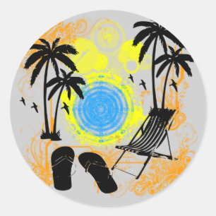 Summer Vacation Classic Round Sticker