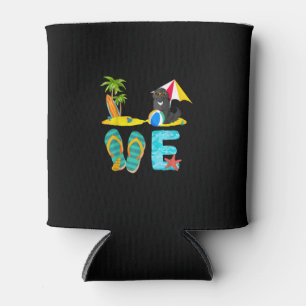 Summer vacation dog gift newfie design can cooler