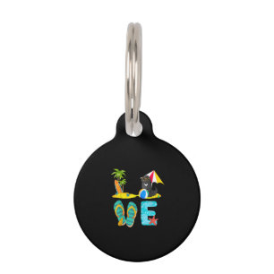 Summer vacation dog gift newfie design pet tag