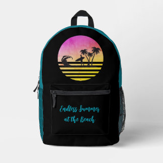 Summer, Vacation, Endless Summer at The Beach Prin Printed Backpack