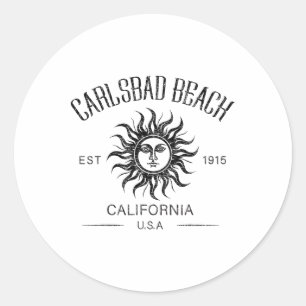 Summer Vacation Est 1915 California Carlsd Beach V Classic Round Sticker