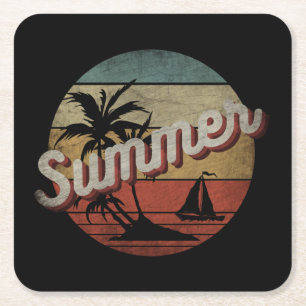 SUMMER VACATION GIFT SQUARE PAPER COASTER