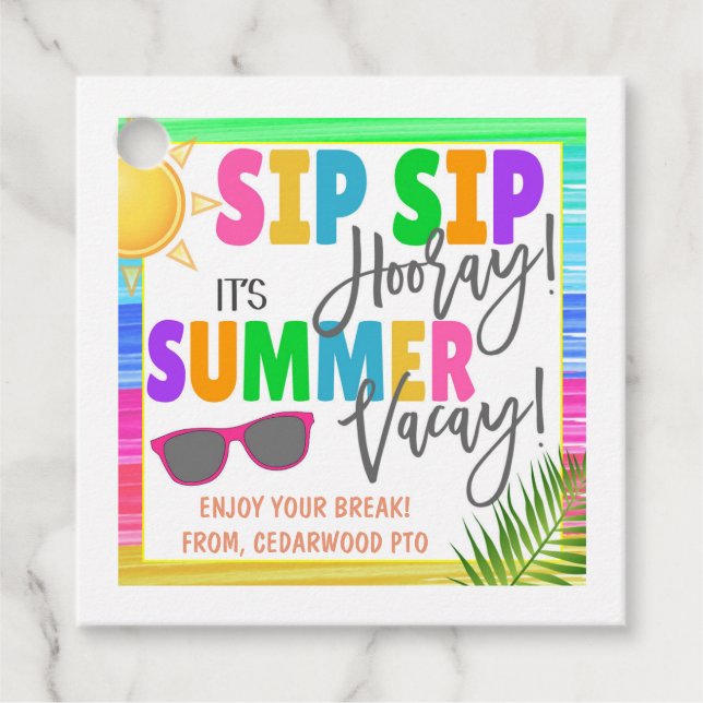 Summer Vacation Gift Tag (Front)