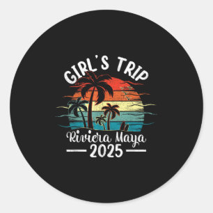 Summer Vacation Girls Trip 2025 Mexico Riviera May Classic Round Sticker