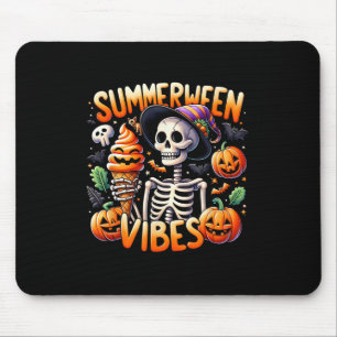 Summer Vacation Halloween Summerween Skeleton Ice Mouse Pad